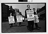 [Two 35mm Film Frames: Picket Lines, South Street, New York City], Walker Evans (American, St. Louis, Missouri 1903–1975 New Haven, Connecticut), Film negative