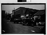 [Parked Cars and Buildings on Main Street, Milledgeville, Georgia], Walker Evans  American, Film negative
