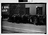[Crowd Listening to Speaker Standing on Car Fender, Milledgeville, Georgia], Walker Evans  American, Film negative
