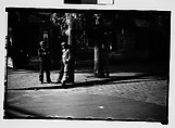 [Two Men on Street Corner, From Moving Automobile, Savannah, Georgia], Walker Evans  American, Film negative
