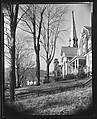 [Side View of Church and Houses, Brewster, New York?], Walker Evans  American, Film negative