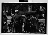 [Thirty-One 35mm Film Frames on Uncut Roll of People on Street, Including 3 of A Tintype Photographer at Work, Tallahassee, Florida], Walker Evans (American, St. Louis, Missouri 1903–1975 New Haven, Connecticut), Film negative
