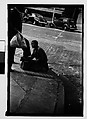[Five 35mm Film Frames on Uncut Roll of Boy Shining Shoes on Street Corner and Men Outside Shoe Store, Tallahassee, Florida], Walker Evans (American, St. Louis, Missouri 1903–1975 New Haven, Connecticut), Film negative