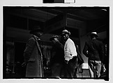 [Five 35mm Film Frames on Uncut Roll of Boy Shining Shoes on Street Corner and Men Outside Shoe Store, Tallahassee, Florida], Walker Evans (American, St. Louis, Missouri 1903–1975 New Haven, Connecticut), Film negative