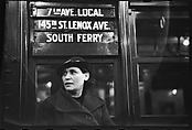 [Three 35mm Film Frames: Subway Passengers, New York City: Woman in Hat Beneath 