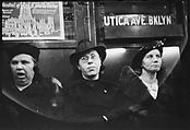 [Five 35mm Film Frames: Subway Passengers, New York City: Three Women in Hats, Women and Man Beneath "7th Ave Express" Sign], Walker Evans (American, St. Louis, Missouri 1903–1975 New Haven, Connecticut), Film negative