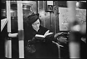 [Five 35mm Film Frames: Subway Passengers, New York City: Man in Cap Reading Newspaper, Standee Reading Book, Seated Man], Walker Evans (American, St. Louis, Missouri 1903–1975 New Haven, Connecticut), Film negative