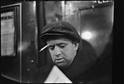 [Five 35mm Film Frames: Subway Passengers, New York City: Man in Cap Reading Newspaper, Standee Reading Book, Seated Man], Walker Evans (American, St. Louis, Missouri 1903–1975 New Haven, Connecticut), Film negative