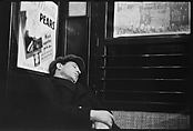 [Four 35mm Film Frames: Subway Passengers, New York City: Sleeping Man in Car Corner, Aunt Jemima Pancake Mix Advertisement in Subway Car, Woman in Fur Collar, Row of Passengers], Walker Evans (American, St. Louis, Missouri 1903–1975 New Haven, Connecticut), Film negative