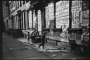 [Two 35mm Film Frames: View Down Street in Hell's Kitchen with Children on Stoop and Torn Circus Posters, New York City], Walker Evans (American, St. Louis, Missouri 1903–1975 New Haven, Connecticut), Film negative