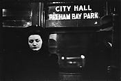 [Three 35mm Film Frames: Subway Passengers, New York City: Woman Beneath 