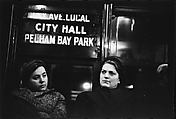 [Three 35mm Film Frames: Subway Passengers, New York City: Man in Cap Beneath "Pelham Bay Park" Sign, Women Beneath "Lex Ave Local" Sign], Walker Evans (American, St. Louis, Missouri 1903–1975 New Haven, Connecticut), Film negative