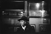 [Five 35mm Film Frames: Subway Passengers, New York City: Woman in Hat and Scarf, Older Woman and Girl, Woman in Headscarf, Man in Hat Holding Newspaper], Walker Evans (American, St. Louis, Missouri 1903–1975 New Haven, Connecticut), Film negative