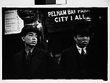 [Five 35mm Film Frames: Subway Passengers, New York City: Men Beneath 