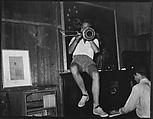 [Wilder Hobson Playing Trombone and James Agee Playing Piano, Possibly Old Field, Long Island, New York], Walker Evans  American, Film negative