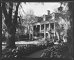 [Brick Greek Revival House with Ivy on Columns, Residence of Weeks Hall, New Iberia, Louisiana], Walker Evans  American, Film negative
