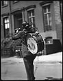 [One-Man Band Street Musician, Possibly Bethune Street, New York City], Walker Evans  American, Film negative