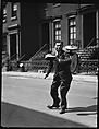 [One-Man Band Street Musician, Possibly Bethune Street, New York City], Walker Evans  American, Film negative