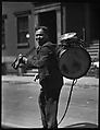 [One-Man Band Street Musician, Possibly Bethune Street, New York City], Walker Evans  American, Film negative