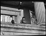 [Jane Ninas and Christine Fairchild on the Balcony of Belle Grove Plantation, White Castle, Louisiana], Walker Evans  American, Film negative