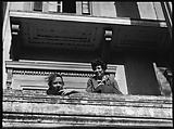 [Jane Ninas and Christine Fairchild on the Balcony of Belle Grove Plantation, White Castle, Louisiana], Walker Evans  American, Film negative
