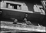 [Jane Ninas and Christine Fairchild on the Balcony of Belle Grove Plantation, White Castle, Louisiana], Walker Evans  American, Film negative
