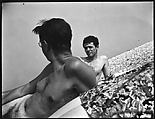 [Wilder Hobson and James Agee on Beach, Long Island, New York], Walker Evans  American, Film negative