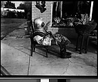 [Sponge Diver's Suit in Front of Mermaid Curio Shoppe, Florida], Walker Evans  American, Film negative