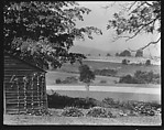 [Wooden Building and Fields on Estate of Suzette Morton Hamill, Lake Forest, Illinois], Walker Evans  American, Film negative