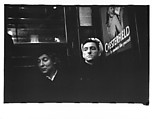 [Five 35mm Film Frames: Subway Passengers, Times Square Shuttle, New York City: Young Man in Billled Cap, Woman, Sailor Beneath Chesterfield Cigarette Advertisement], Walker Evans (American, St. Louis, Missouri 1903–1975 New Haven, Connecticut), Film negative