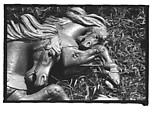 [Twenty-Two 35mm Film Frames on Uncut Roll: 21 Studies of Dismounted Carousel Horses in Field, and 1 View of Parked Automobile in Front of Roadside Building], Walker Evans (American, St. Louis, Missouri 1903–1975 New Haven, Connecticut), Film negative