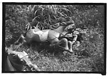 [Twenty-Two 35mm Film Frames on Uncut Roll: 21 Studies of Dismounted Carousel Horses in Field, and 1 View of Parked Automobile in Front of Roadside Building], Walker Evans (American, St. Louis, Missouri 1903–1975 New Haven, Connecticut), Film negative