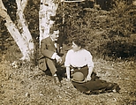 [Man and Woman Seated on Grass, Under Tree], James Van Der Zee  American, Gelatin silver print