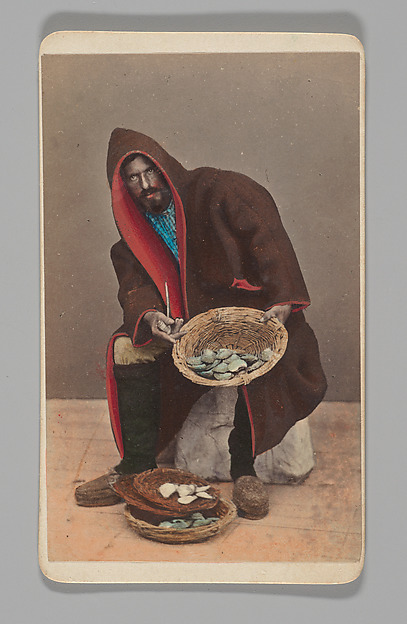 [Studio Portrait: Man Holding Basket of Oysters?, Venice]