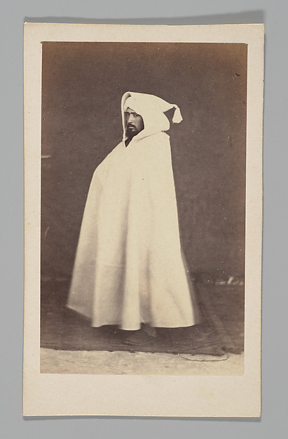 [Studio Portrait: Man Wearing Hooded Robe, Algeria]