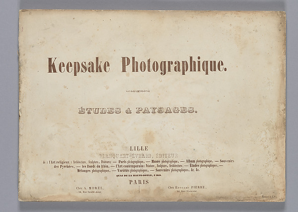 Keepsake Photographique: Études & Paysages