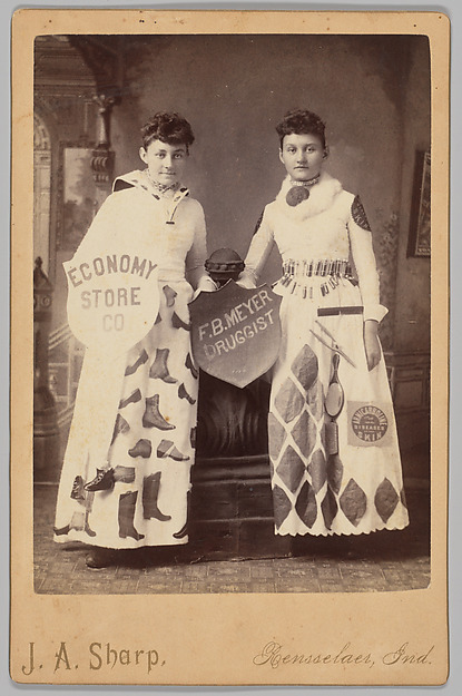 [Merchants' Carnival Portrait: Economy Store Co. and F.B. Meyer Druggist, Rensselaer, Indiana]