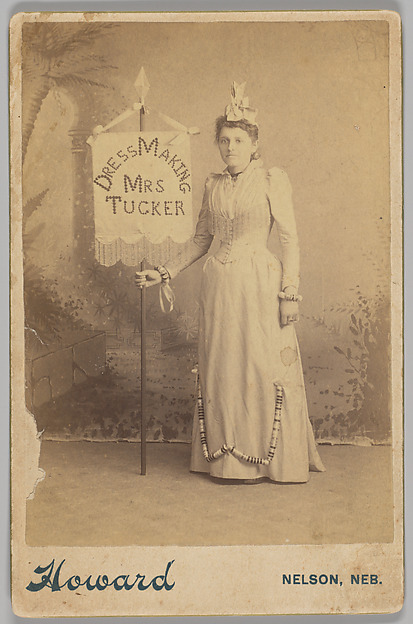 [Merchants' Carnival Portrait: Dress Making Mrs. Tucker, Nelson, Nebraska] by Howard, The Metropolitan Museum of Art