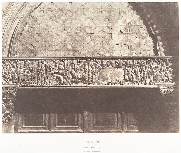 Jérusalem, Saint-Sépulcre, Bas-relief (porte d'entrée)