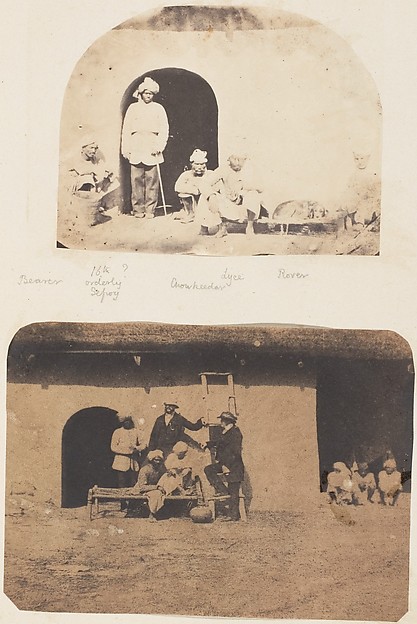 [Servants and Dog]