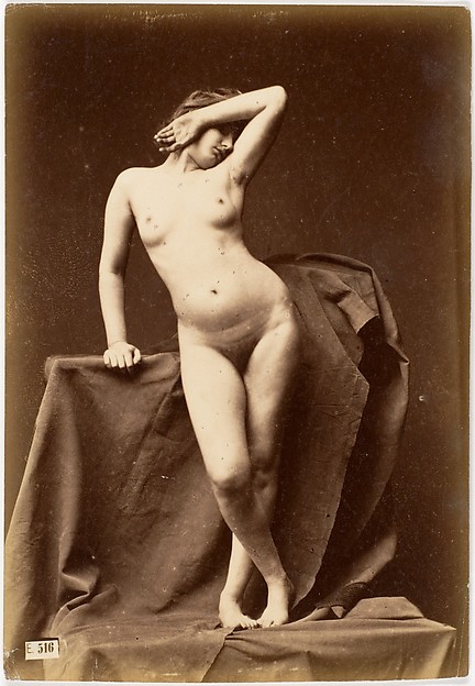 [Young Woman, Nude, From the Front with Hand Over Face]