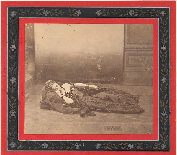 [La Comtesse Reclining in Dark Dress with Chain Around Neck]