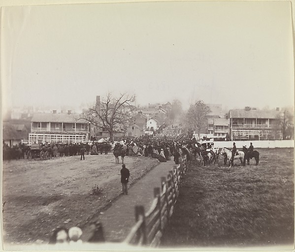 Procession of Troops and Civilians on Way to Dedication of Soldiers' National Cemetery, Gettysburg, Pennsylvania