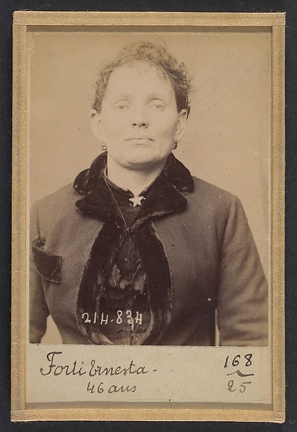 Forti. Ernesta. 45 (ou 46) ans, née à Lodi (Italie). Laitière. Anarchiste. 27/2/94.