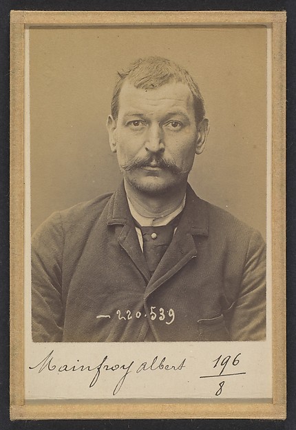 Mainfroy. Albert, Pierre. 41 ans, né le 7/4/52 à Courbevoie (Seine). Imprimeur. Anarchiste. 3/7/94. by Alphonse Bertillon, The Metropolitan Museum of Art