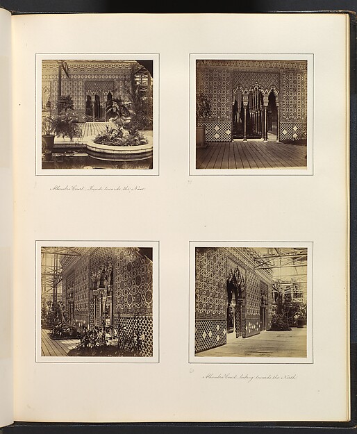[Alhambra Court Facade Towards the Nave; Entryway to the Alhambra Court; Side View of Alhambra Court; Alhambra Court Looking Towards the North]