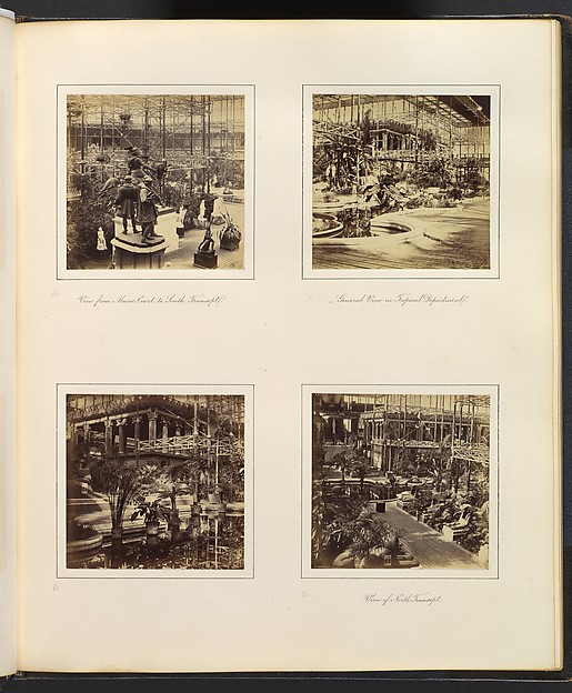 [View From Music Court to South Transept; View in Tropical Department; View of the Egyptian Court; View of North Transept]