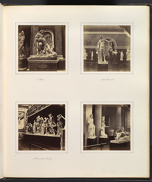 [Views in Greek Sculpture Gallery, Including A Pieta, Apollo Belvedere, Niobe and her Family, Priest of Bacchus and Farnese Torso]