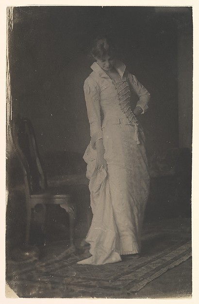 [Woman in White Laced-bodice Dress in Studio of Thomas Eakins]