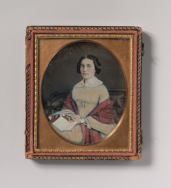 [Seated Young Woman Wearing a Shawl, Holding an Open Book in her Lap]